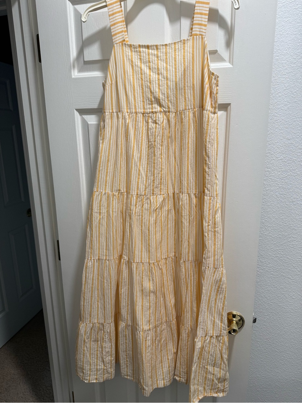 Madwell striped yellow and white maxi dress